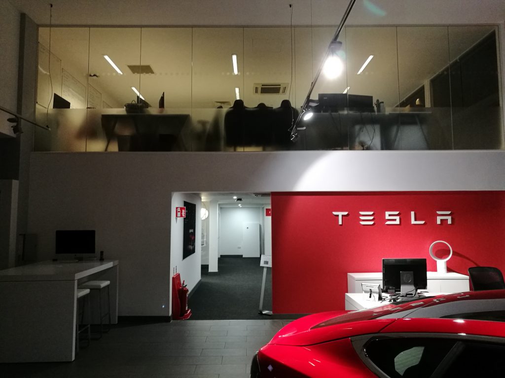 Tesla Frosted Lower Glass Office Windows